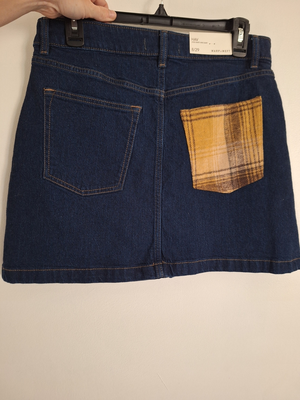 Warp + Weft Jose Marti Mini Skirt Dark Blue Denim Size 8/29